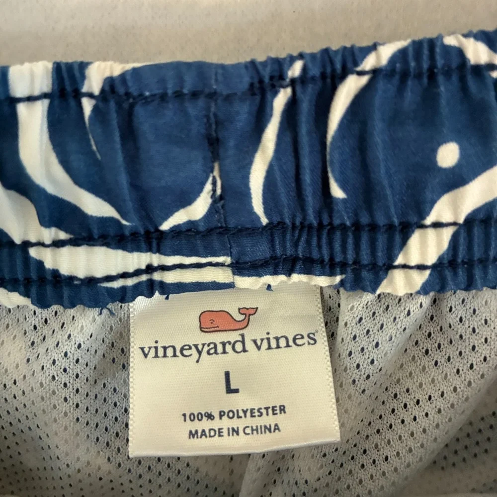 Vineyards Vines Swim Trunks‎ Mens L Elastic Waist Lined Geometric Beach Travel